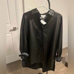 NWT Top shop pleather button down shirt. Never worn with tags. Size 6